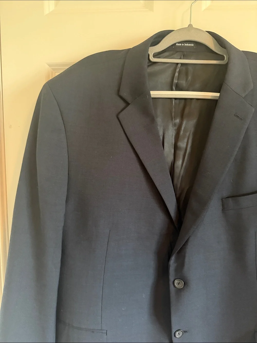 100% Wool Pronto Uomo Platinum Men's Navy Two-Button Blazer Size 50 Regular